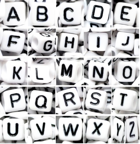 100 pezzi perline - per, lettere