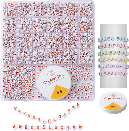 1250pcs 4x7mm perline - 4x7mm, alfabeto